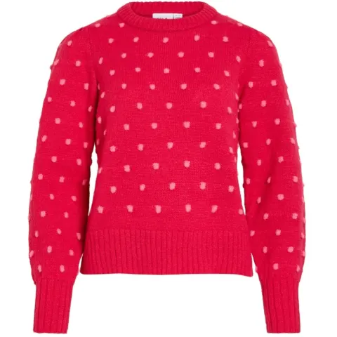 VILA strik Vidottie – Jazzy CARMINE ROSE DOTS — produktfoto