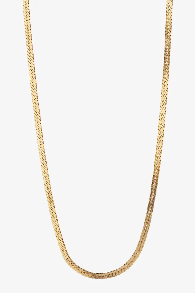 STINE A Short Snake Necklace – guld — produktfoto