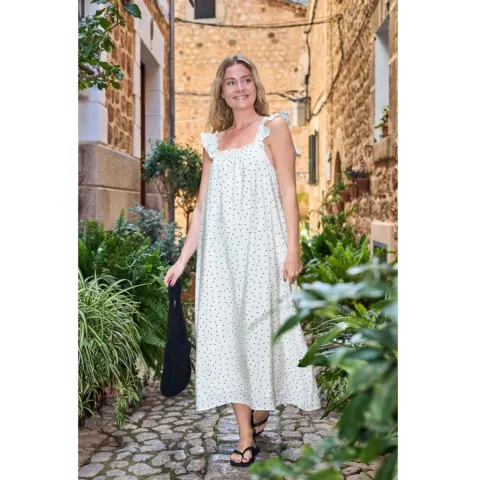 Black Colour kjole Bcbenedikt – Off White Dot — produktfoto