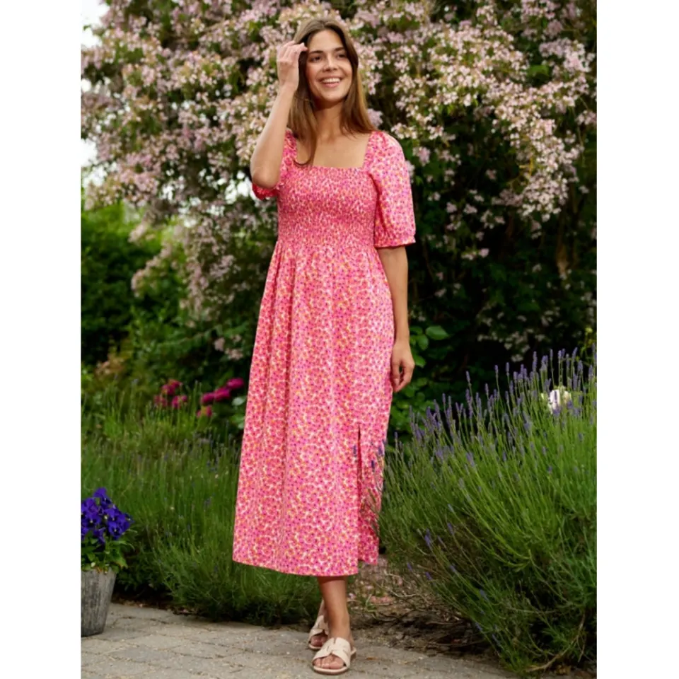Liberté kjole gro – Pink Flower — produktfoto