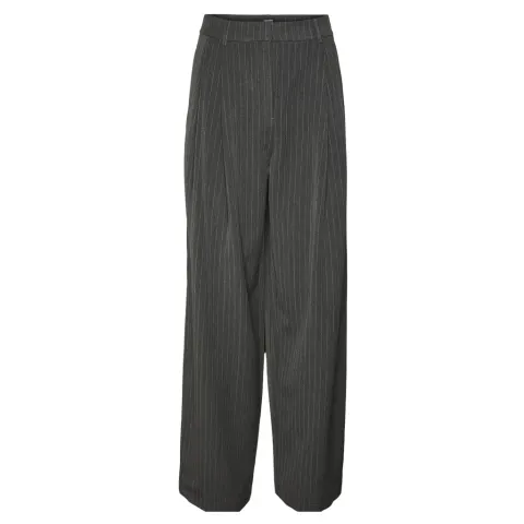 Vero Moda bukser Vmsilje – Dark Grey Melange PINSTRIPE — produktfoto