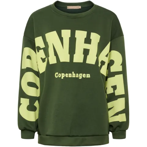 Marta du Château sweatshirt MdcHibiscus 22659 – Military/Yellow — produktfoto