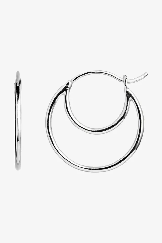 STINE A Double Creol Earring – sølv — produktfoto