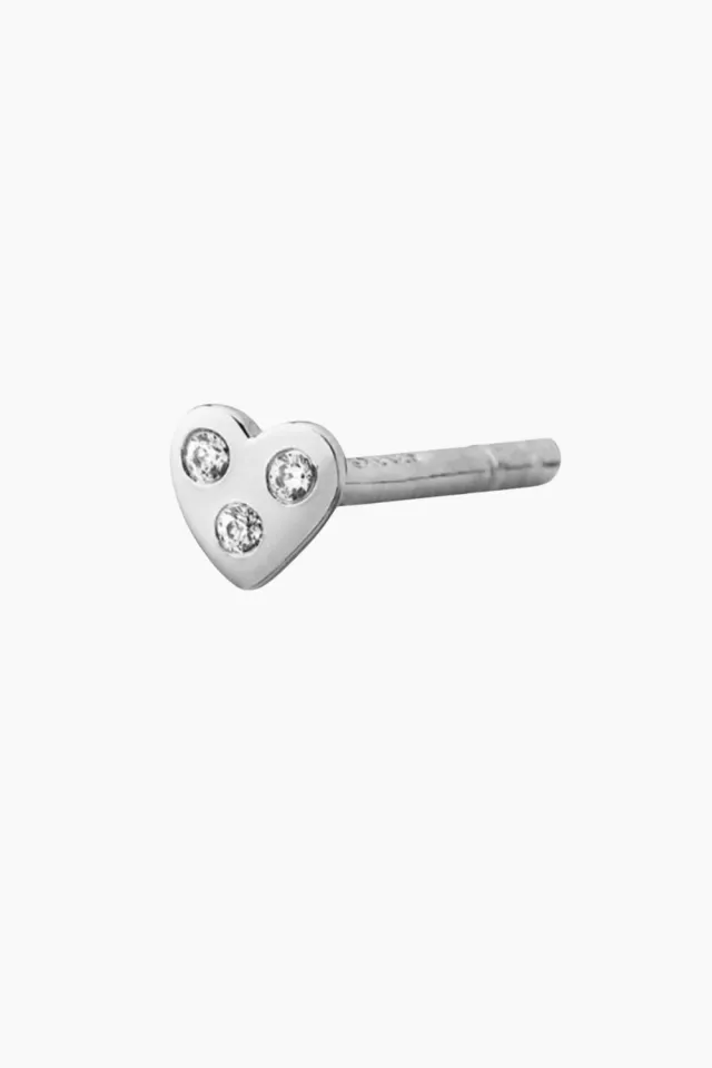 STINE A I Love Your Heart Earring – sølv — produktfoto