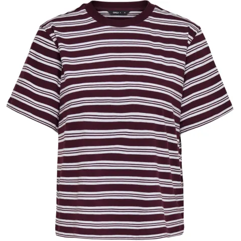 ONLY t-shirt Onllivnia – Burgundy CD TRIPLE — produktfoto