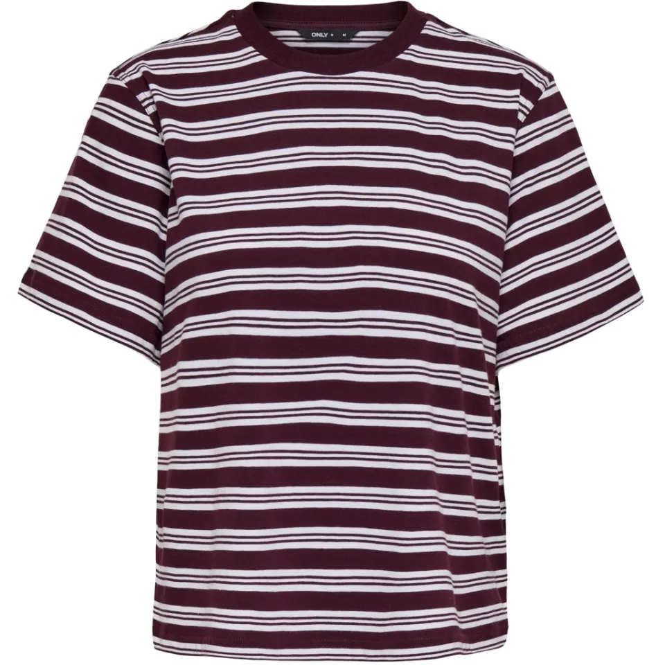ONLY t-shirt Onllivnia – Burgundy CD TRIPLE — produktfoto