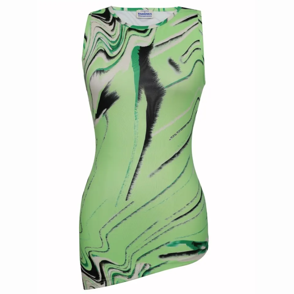 Rosemunde Barbara Kristoffersen top BK136 – green animal print — produktfoto
