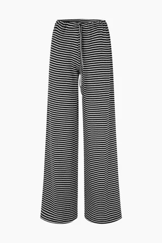 Nørgaard på Strøget NPS Nova Pants Stripes – Black/Ecru — produktfoto