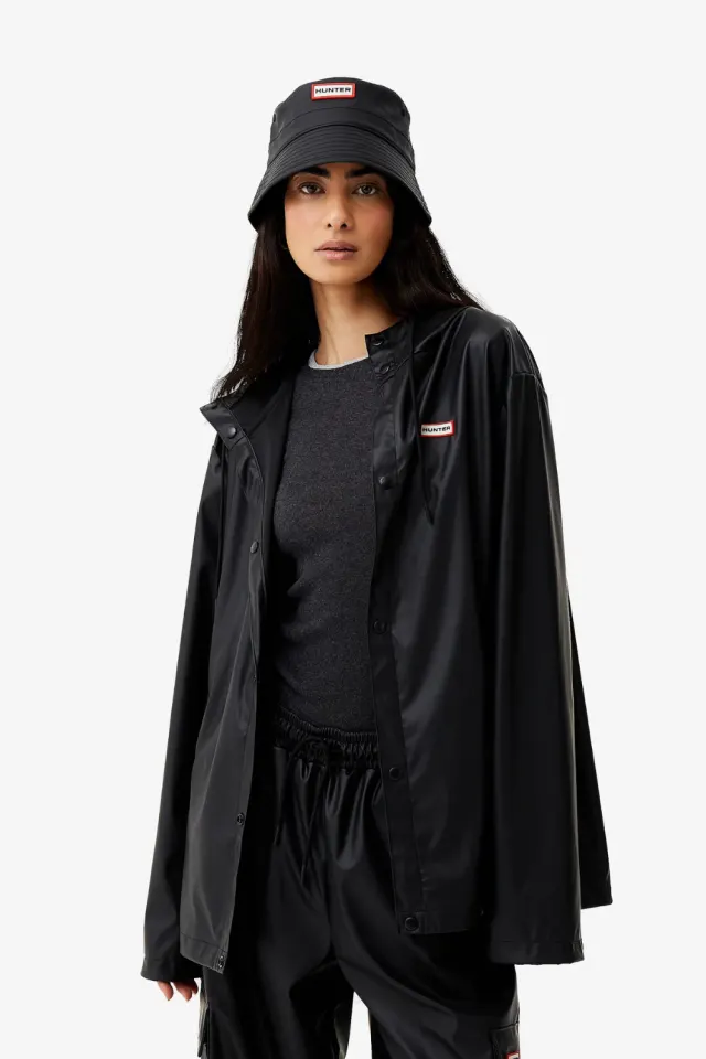 Hunter Unisex Downpour Izzy Hooded Rain Jacket – sort — produktfoto