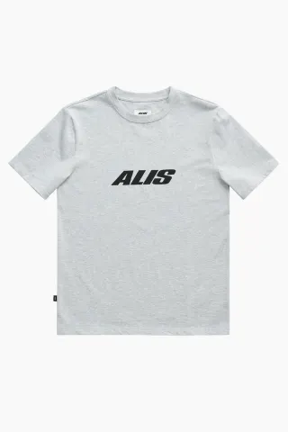 ALIS Jeron Essential T-shirt w/ Chest Logo – Grey Melange — produktfoto