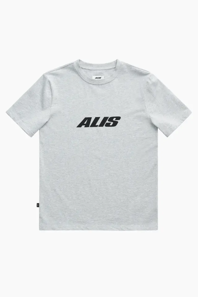 ALIS Jeron Essential T-shirt w/ Chest Logo – Grey Melange — produktfoto