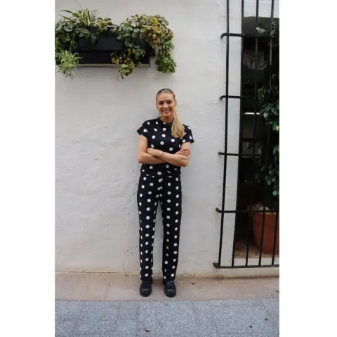 Liberté Liberte bukser Alma – black big dot — produktfoto