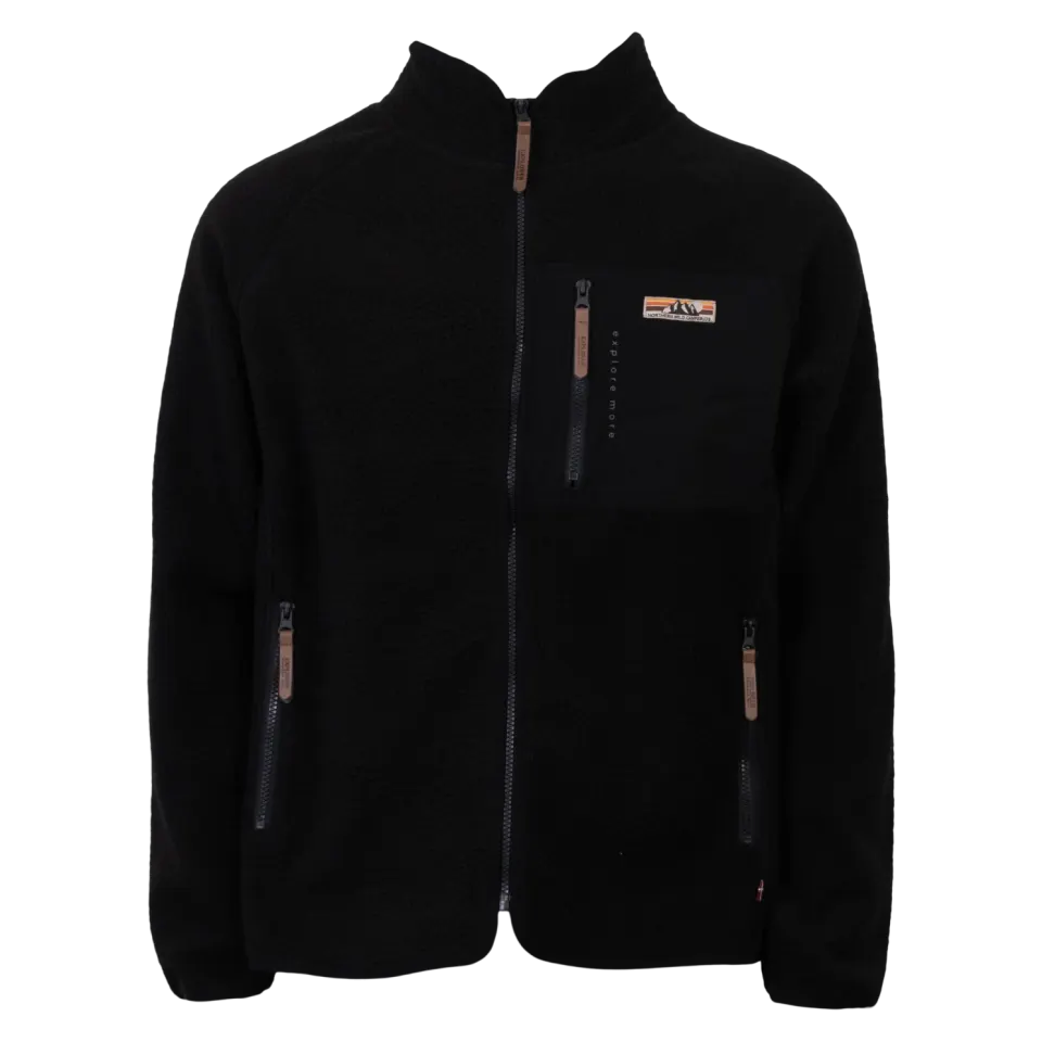 Marcus MAwoody teddy jacket – Sort — produktfoto
