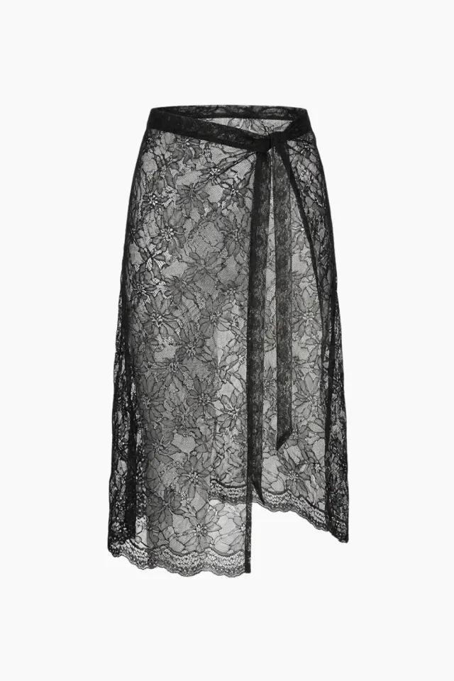 byQNTS Laerke Lace Skirt – sort — produktfoto