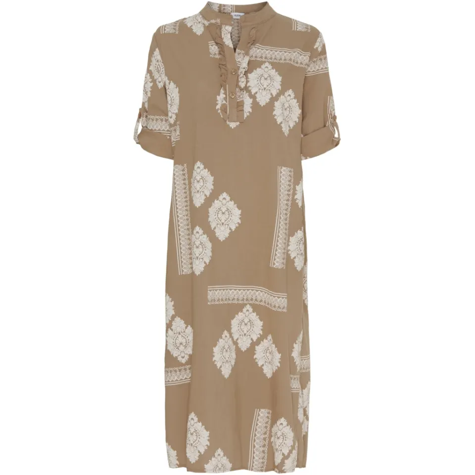 LULULIA Kjole LuEva 94198 – Tabacco/Beige — produktfoto
