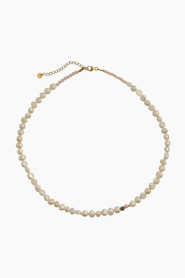 STINE A Pearly Necklace – Mocha — produktfoto
