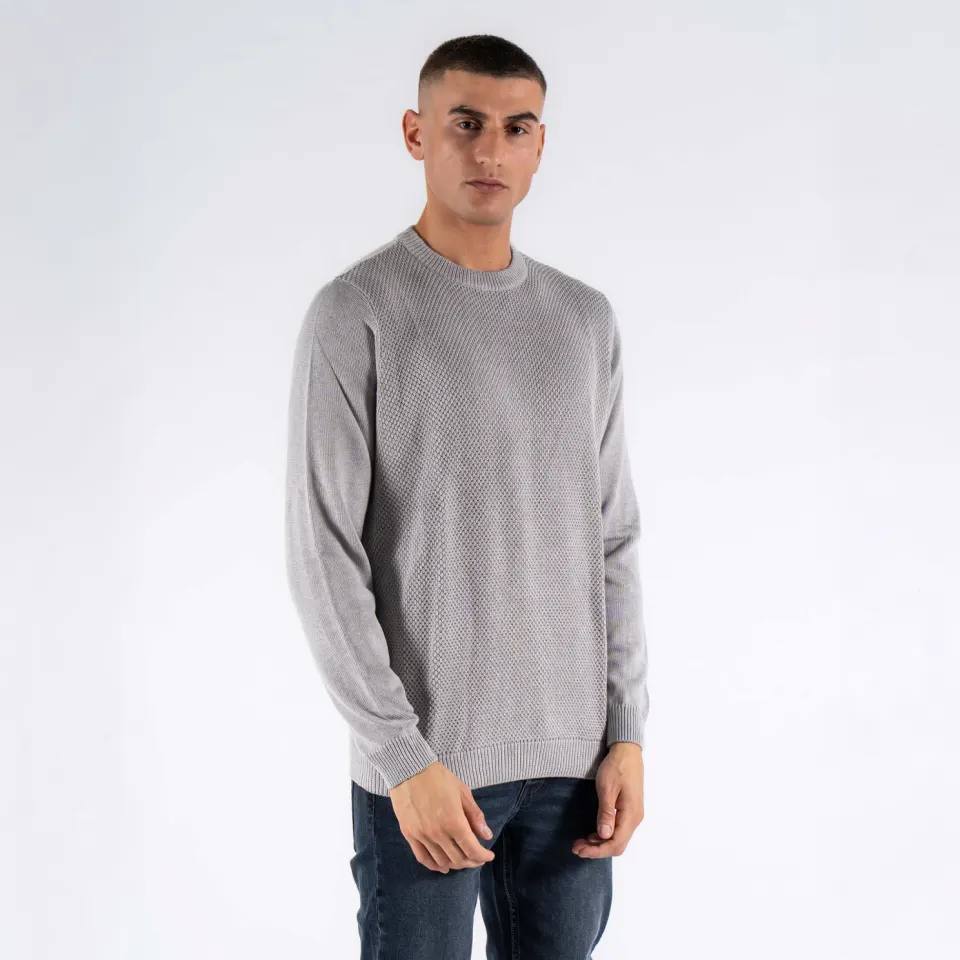 Marcus Hubble O-neck knit – Grå — produktfoto