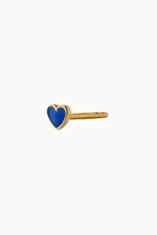 STINE A Petit Love Heart Cobalt Blue Enamel – guld — produktfoto