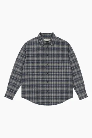 Woodbird WBKiki Check Shirt – Mid Blue — produktfoto