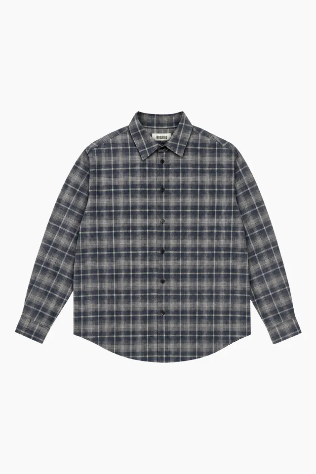 Woodbird WBKiki Check Shirt – Mid Blue — produktfoto