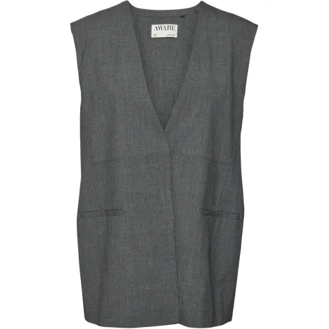 Vero Moda vest Vmokava – Dark grey melange — produktfoto