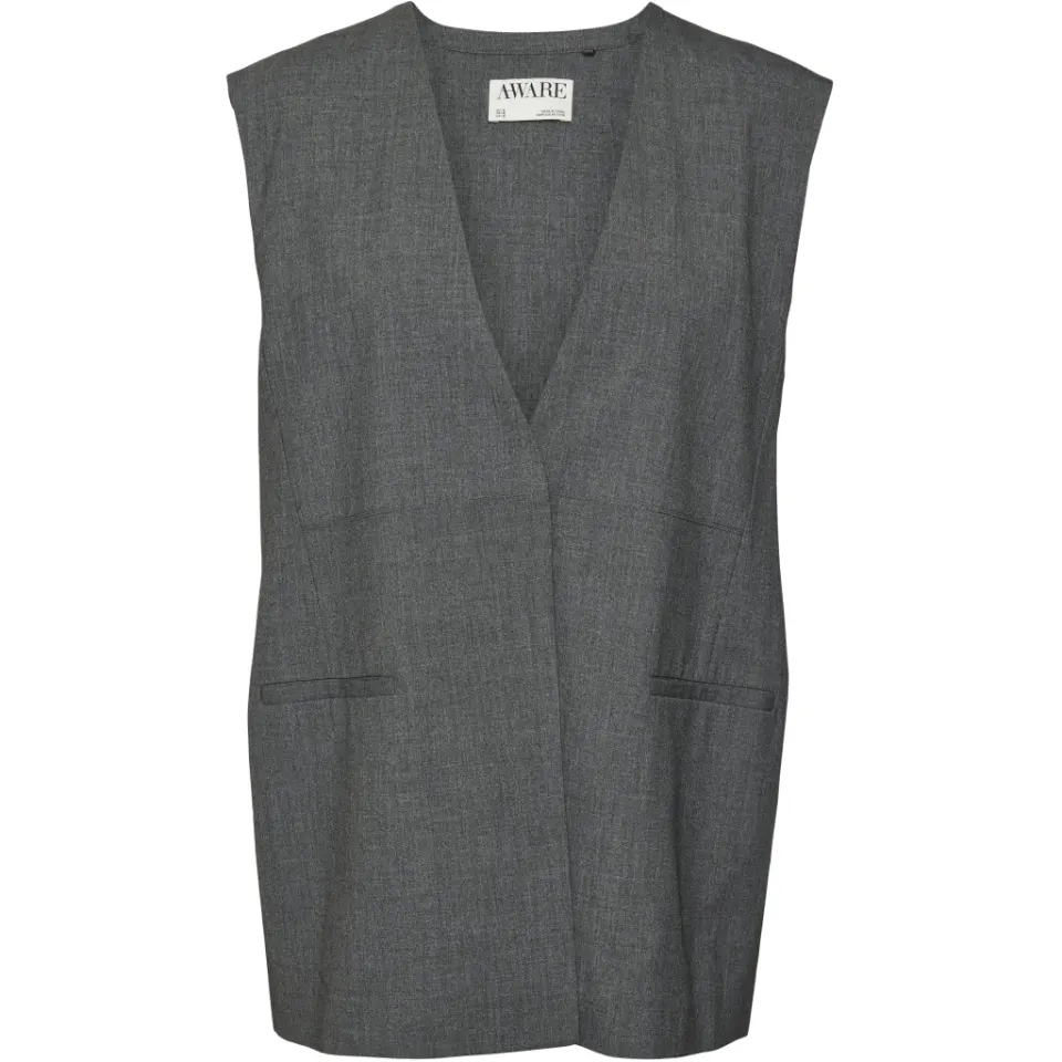 Vero Moda vest Vmokava – Dark grey melange — produktfoto