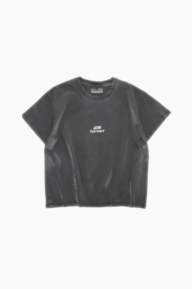 bareen Cropped Women's Tee – Stone Black — produktfoto