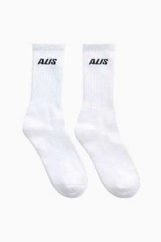 ALIS Birdy Essential Socks w/ Logo – hvid — produktfoto