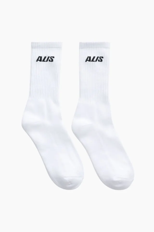 ALIS Birdy Essential Socks w/ Logo – hvid — produktfoto