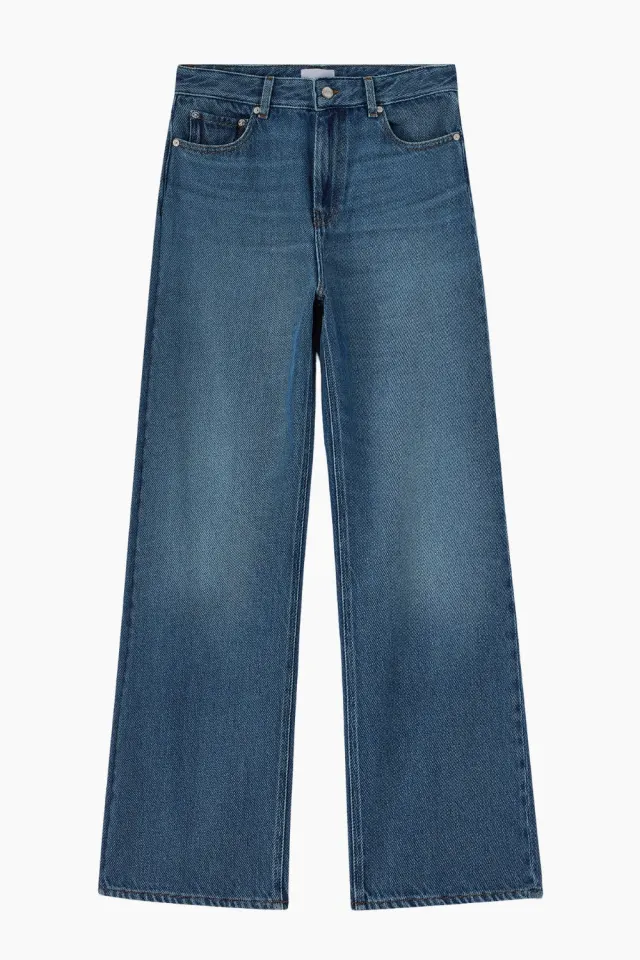 GANNI Heavy Denim Izey Jeans A1100044 – Dark Blue Vintage — produktfoto