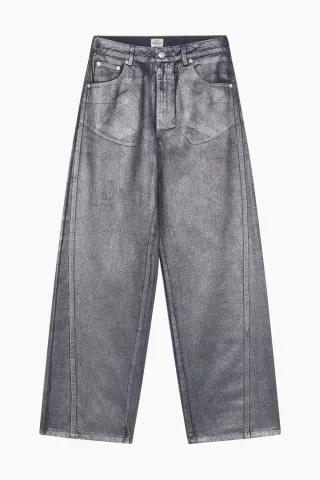 Mads Nørgaard Metallic Denim Christel Jeans – Vintage Blue/Gun Metal — produktfoto