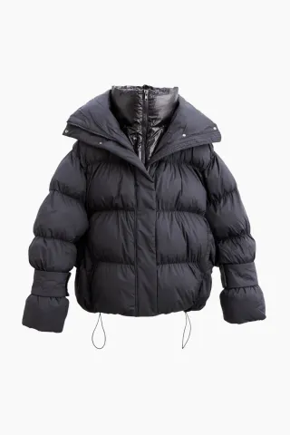 Oval Square Aki double Collar Jacket – sort — produktfoto