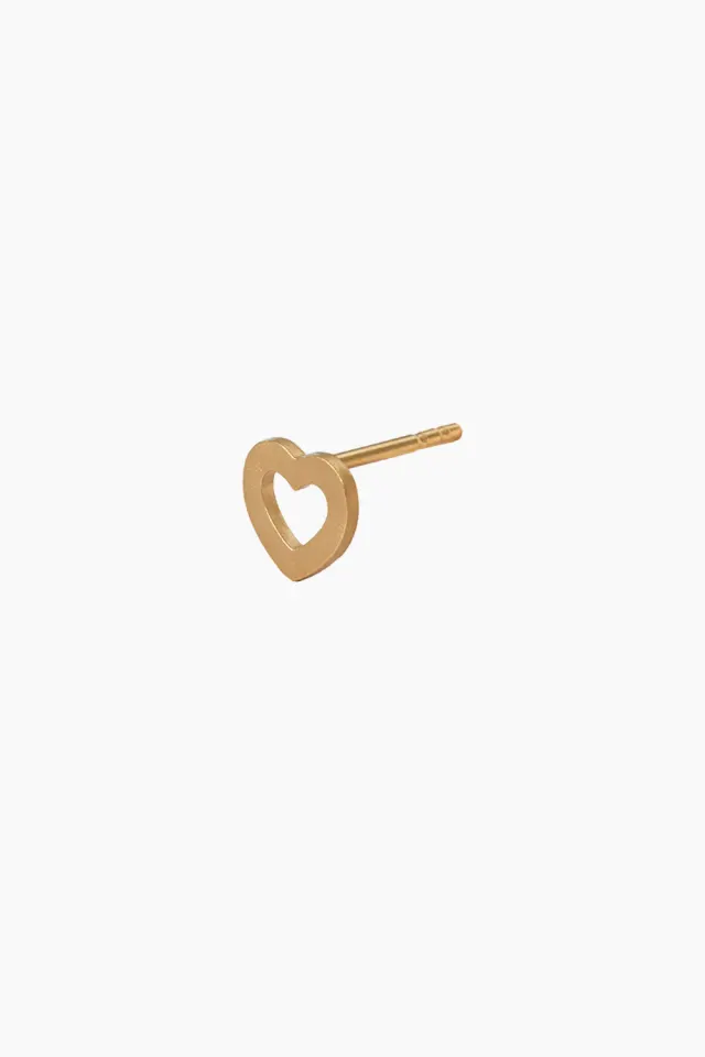STINE A Petit Open Love Heart Earring – guld — produktfoto