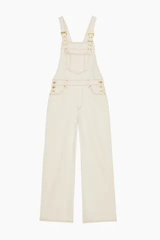 GANNI Heavy Denim Overalls J1430 – Egret — produktfoto