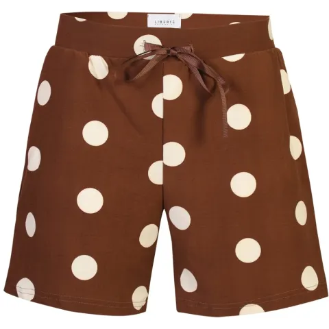 Liberté Liberte shorts Alma 9517 – BROWN CREME DOT — produktfoto