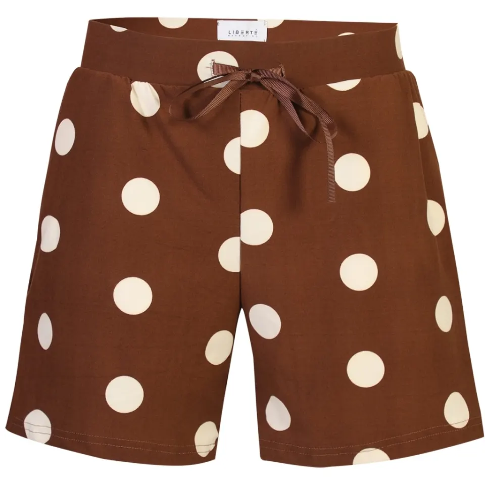 Liberté Liberte shorts Alma 9517 – BROWN CREME DOT — produktfoto