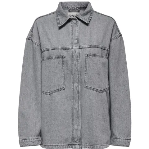 ONLY Skjorte Onlemmie – Medium Grey Denim — produktfoto