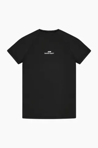 bareen Mock Neck Stretch T-shirt – Black Onyx — produktfoto