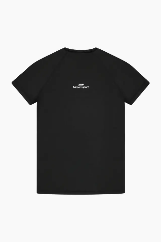bareen Mock Neck Stretch T-shirt – Black Onyx — produktfoto