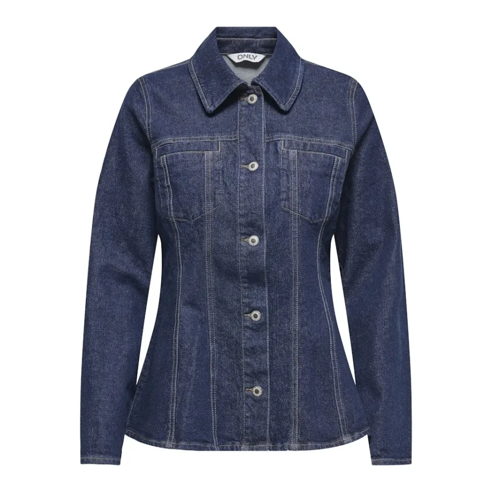 ONLY jakke Onlelle – Dark Blue Denim Detail RINSE — produktfoto