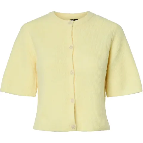 Pieces cardigan Pcsilly med skjult lukning – Pale Banana MELANGE — produktfoto