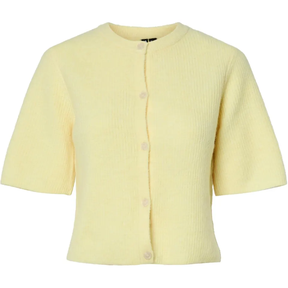 Pieces cardigan Pcsilly med skjult lukning – Pale Banana MELANGE — produktfoto