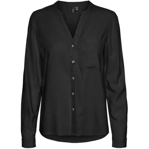Vero Moda skjorte Vmmymilo med brystlomme – sort — produktfoto