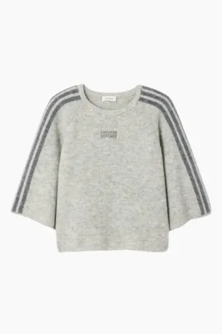 American Vintage Vitow Sweater – Light Grey Melange — produktfoto
