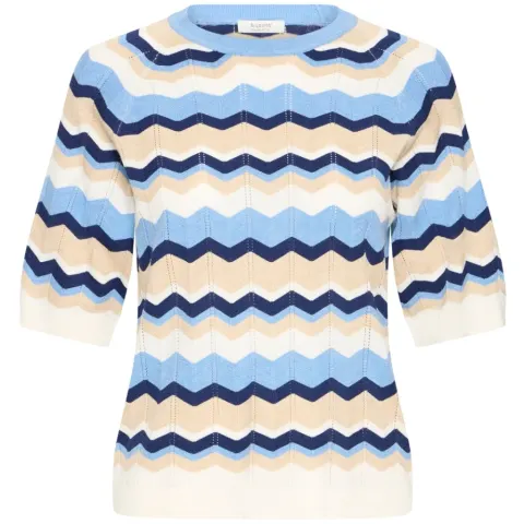 b.young Strik Bymmorla – DELLA ROBBIA BLUE ZIG ZAG — produktfoto