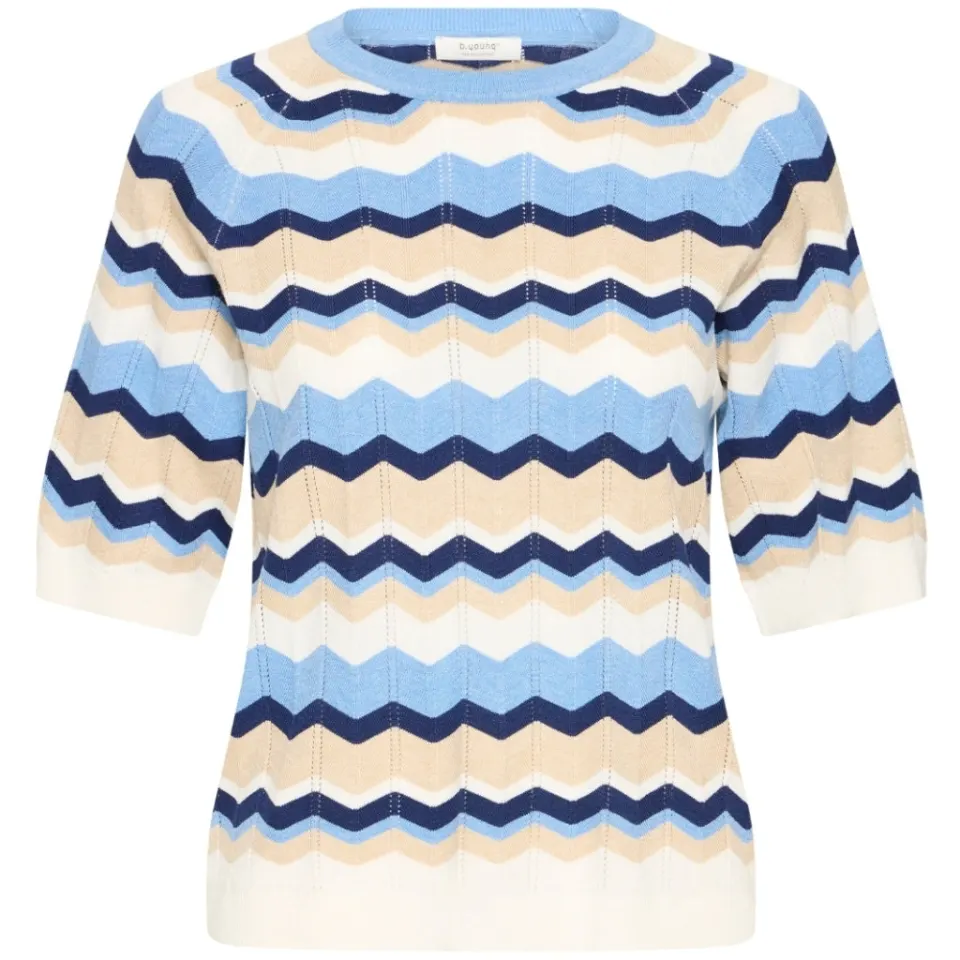 b.young Strik Bymmorla – DELLA ROBBIA BLUE ZIG ZAG — produktfoto