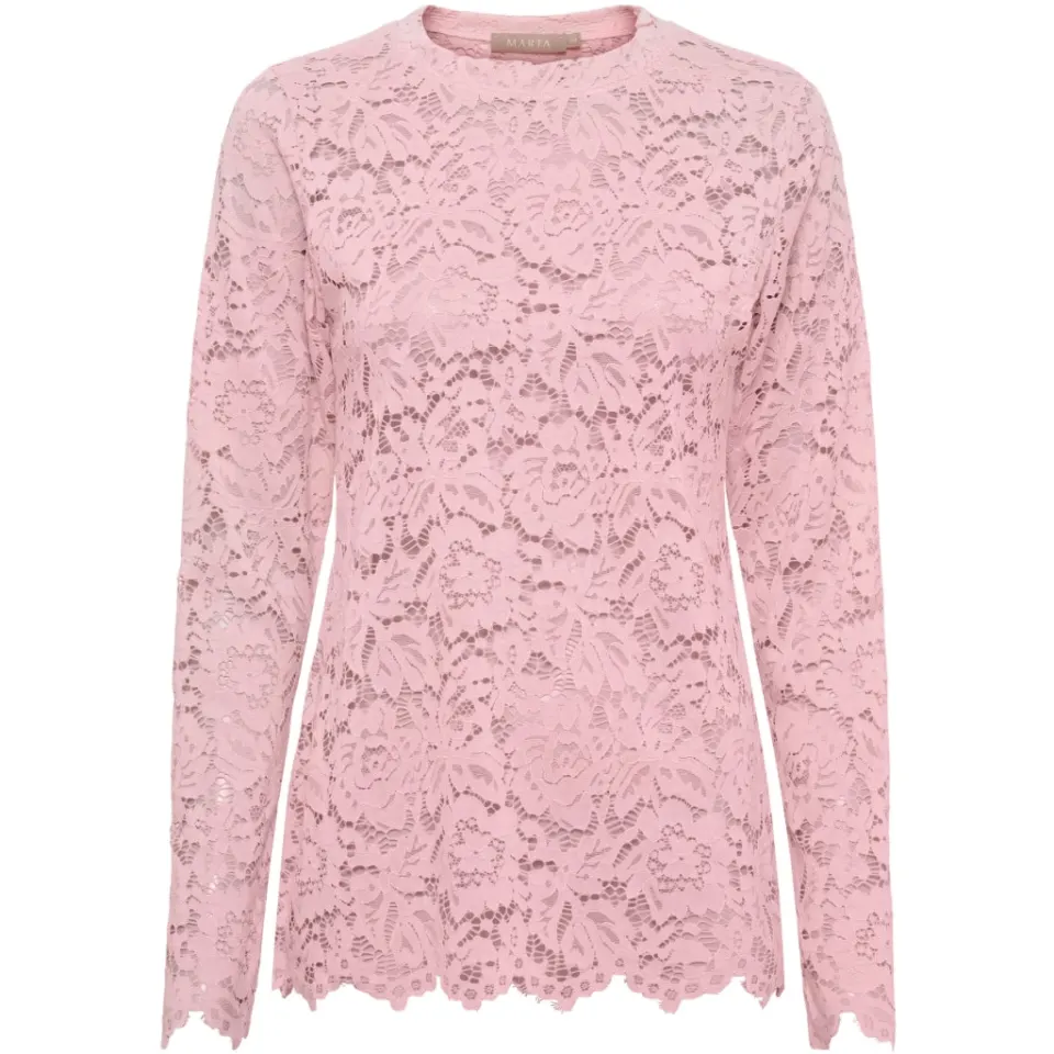 Marta du Château langærmet blonde t-shirt MdcMilley 7707 – Baby Pink — produktfoto