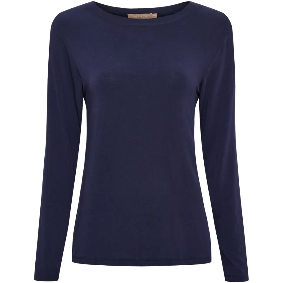 Marta du Château bluse top MdcElissa solid 7914 – marineblå — produktfoto