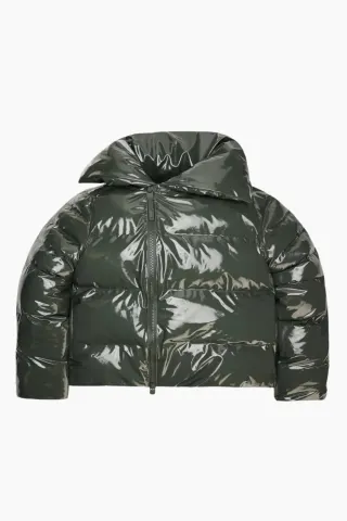 Rains Alta Vision Short Puffer Jacket W3T3 – Swamp — produktfoto