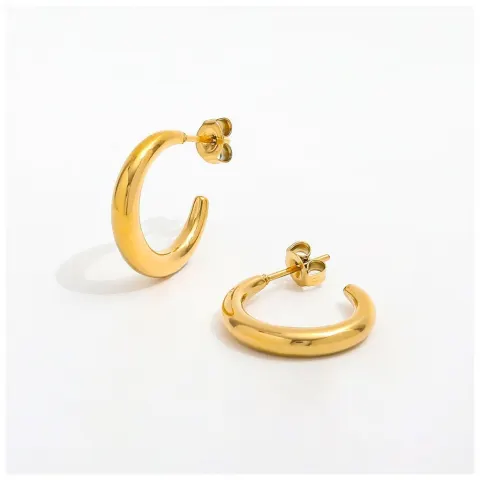 muun STUDIOS Sleek Hoops Ørering 18K Guldbelagt OE401 – Guld — produktfoto